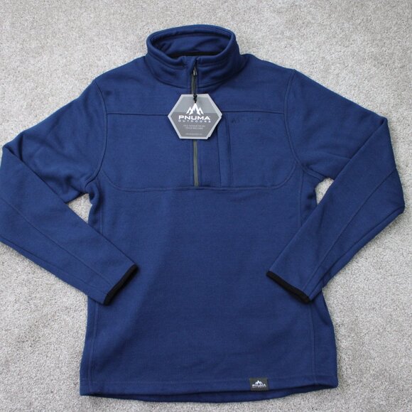 Pnuma Sweatshirt NWT Mens Small Blue Durango Fleece 1/4 Zip Pullover‎ (DU-FP-OL)